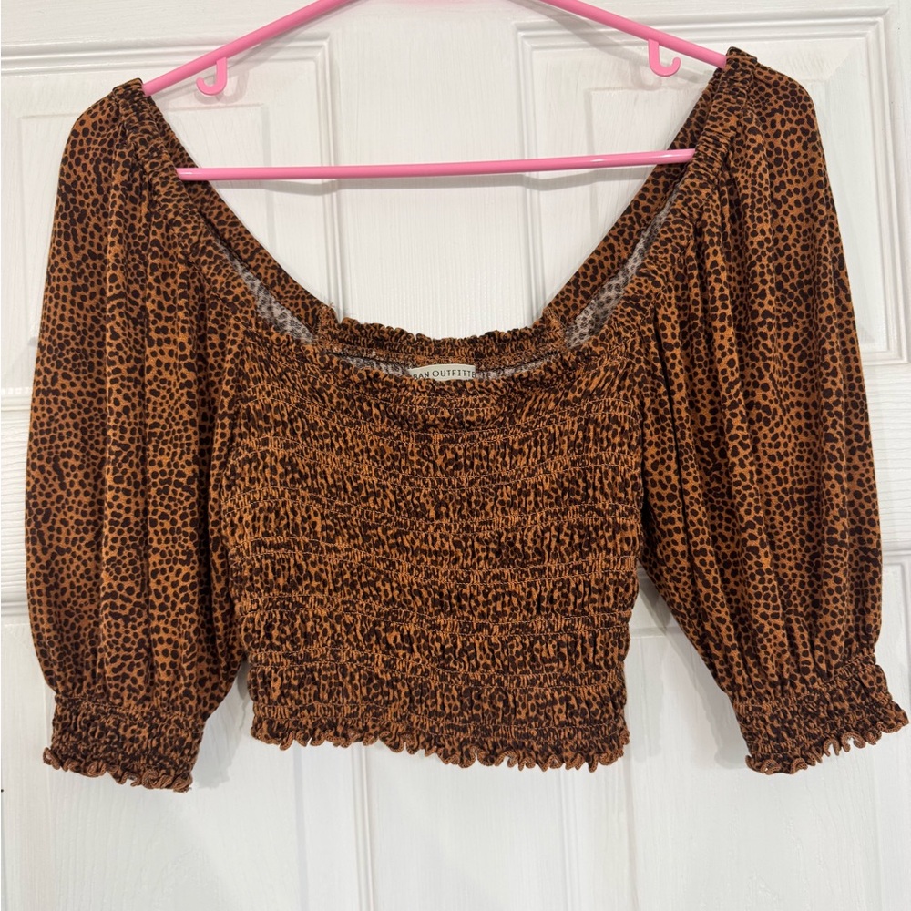 Urban outfitters Giselle cheetah print crop top